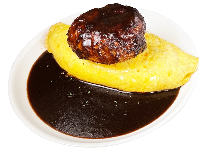 Omurice with Hamburg Steak